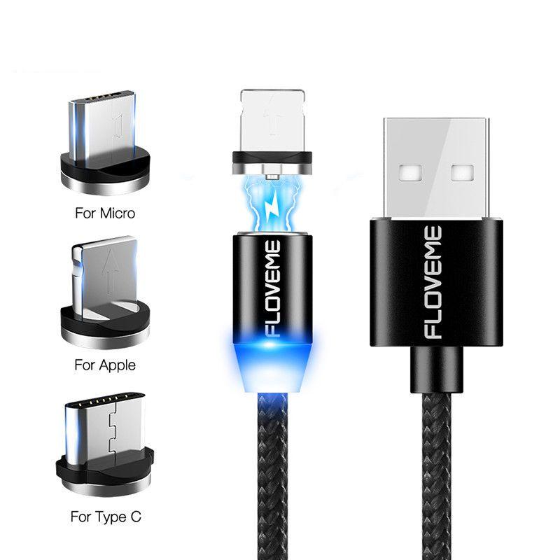 Magnetic Lightningusb Braided Charger Charging Cable For Iphone Samsung Typec
