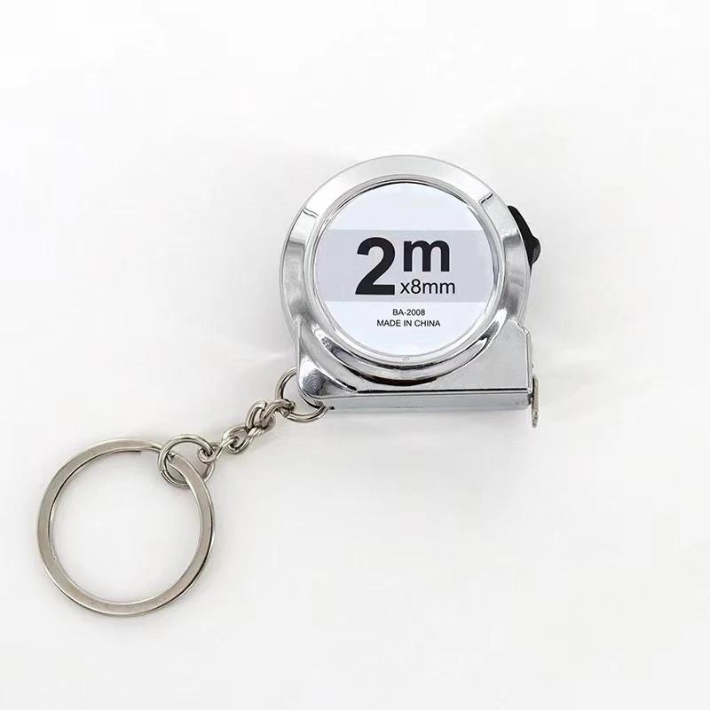 Portable Mini Tape Measure Small Household Measuring Tape Retractable 2m Mild Steel Key Chain Tape Measure Mini Measuring Tools