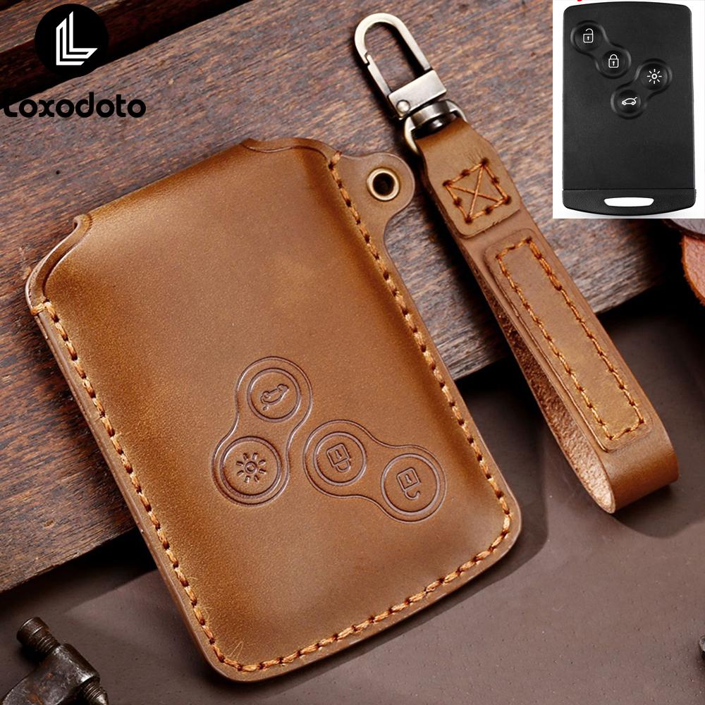 Leather Remote Case Key Cover Fobs Wallet for Renault Arkana Zoe 2020 Duster Clio 5 Espace Megane Kaptur Dacia Logan Captur 2021