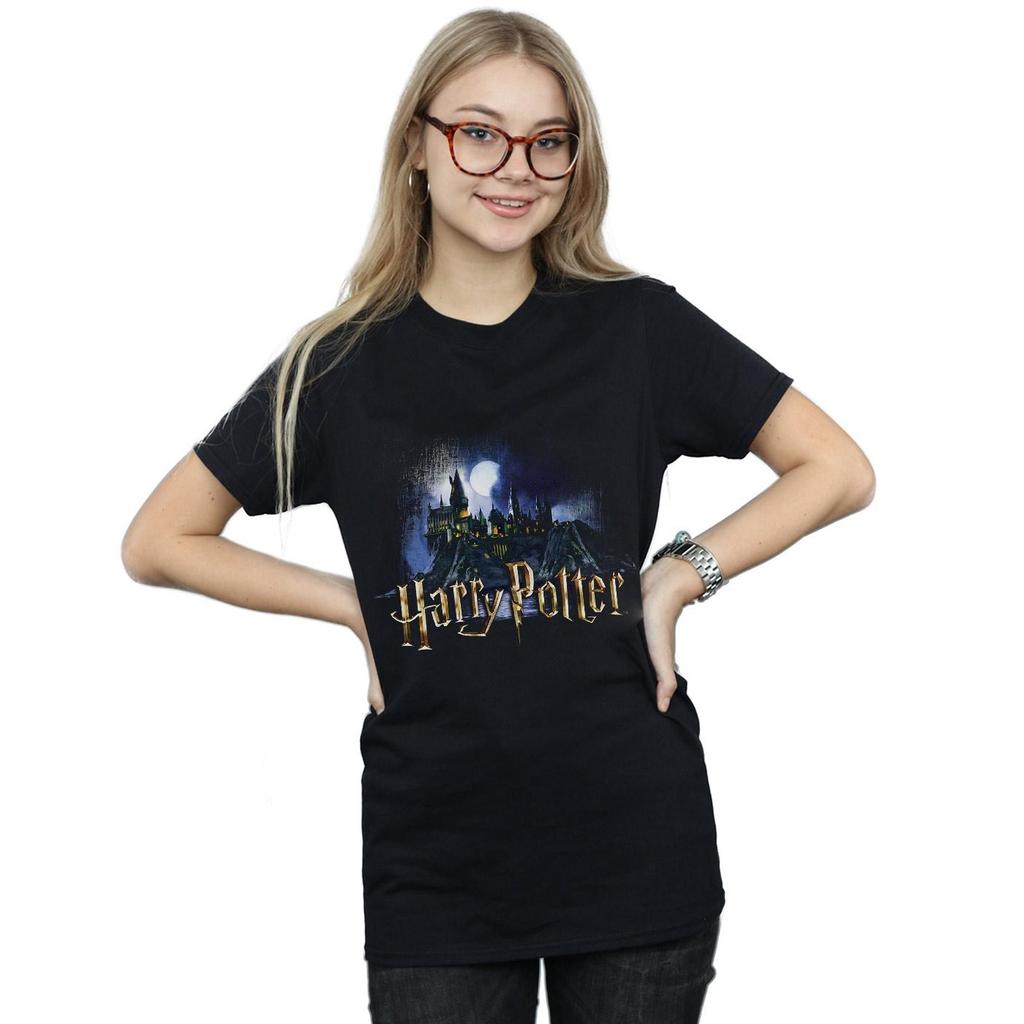 Harry Potter Womens/Ladies Hogwarts Castle Cotton Boyfriend T-Shirt