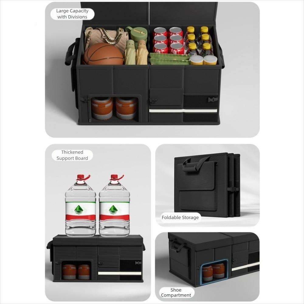 Durable 60L Car Trunk Organizer Large Capacity Waterproof Car Storage Box Foldable Car Trunk Storage Camping Travel