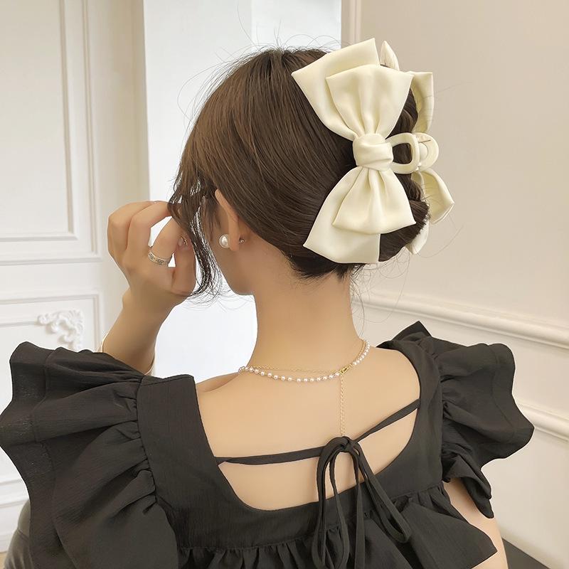 Elegante Retro-Frische Wolkenblasen-Schleifen-Haarspange: Große Haarklammer für Hinterkopf