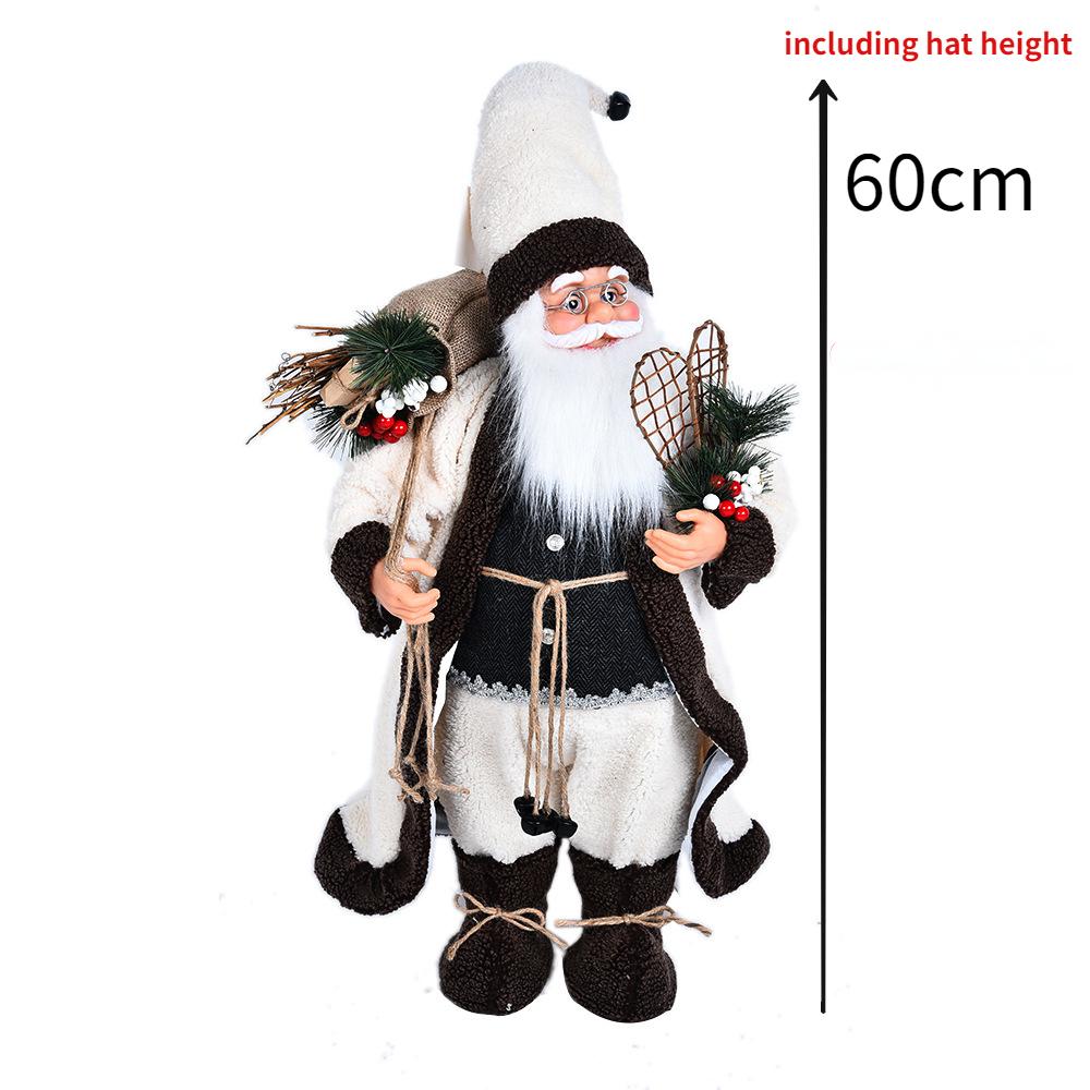 60CM Large Santa Claus Dolls Ornaments Standing Santa Figurine Doll Christmas Home Decoration Kids Gift navidad home decor