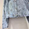 2026 Spring Women's Trendy Embroidered Floral Sequin Denim Jacket