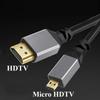 4K 60HZ Micro Mini HDMI TO HDMI Spiral Cable 0.5-2.4M Flexible HDMI-Compatible Spring Cable Extension Male to Male Plug Cable