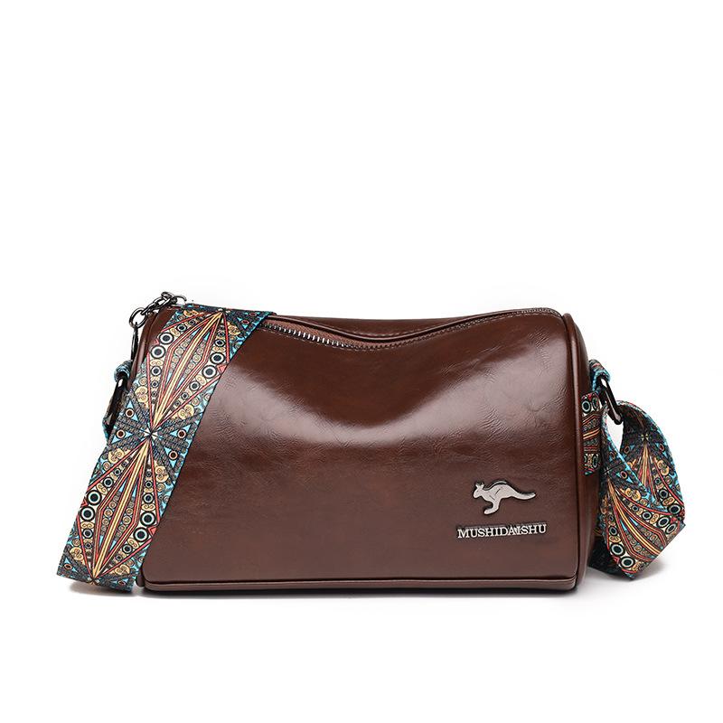 

Женские сумки через плечо Легкие повседневные сумки на ремне из мягкой кожи темно-коричневого