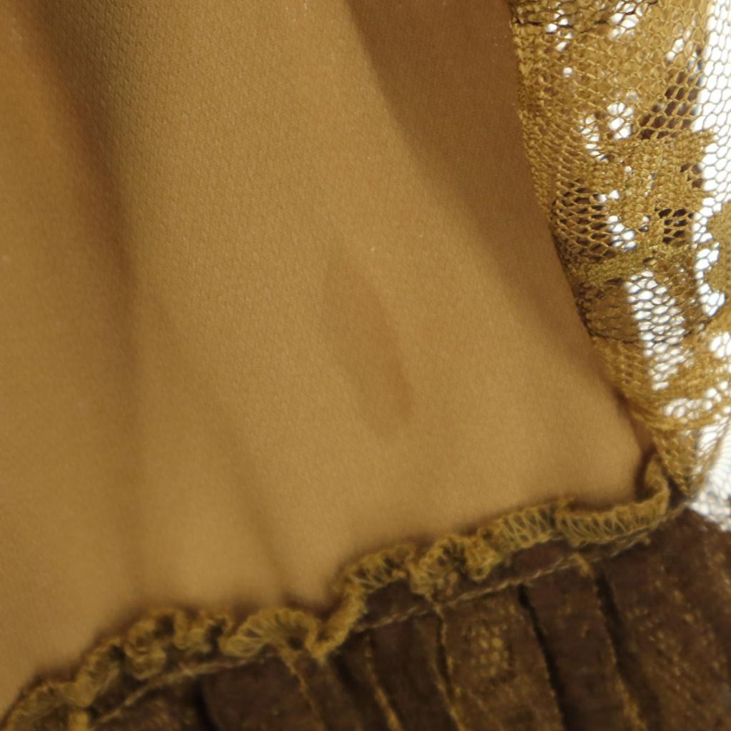 AMERI UNDRESSED Leaf Pattern Long length Pleated skirt Brown Back zip Women Used