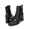 BARBARA Leather Zipper Point 6.5cm Kitten Heel Ankle Boots Bbg864bk