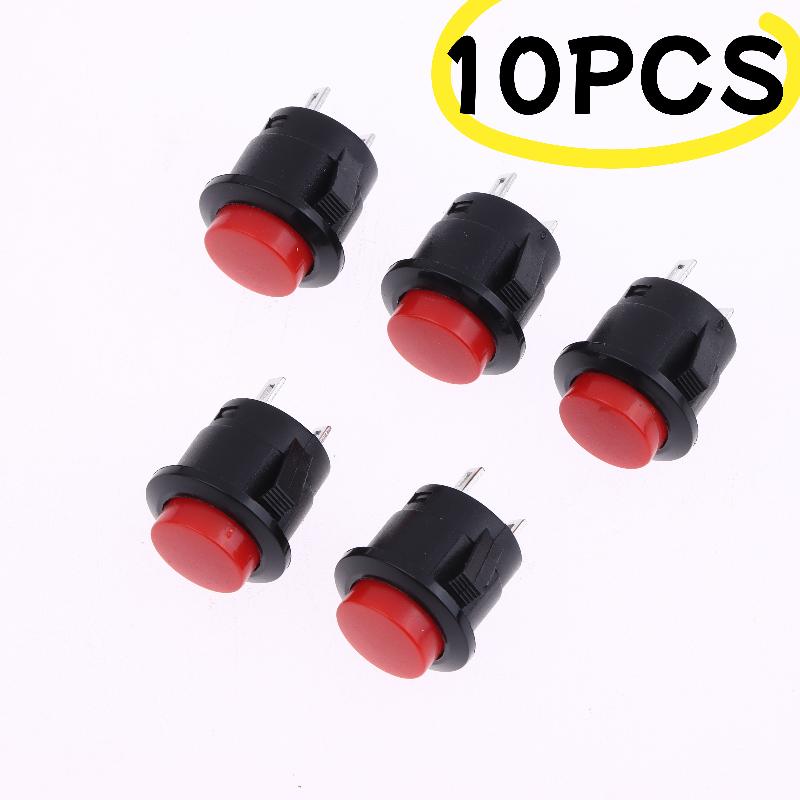 5/10Pcs 3/1.5A Momentary Push Button Switch R13-507 16mm Round Switch 2Pins ON-OFF Self-reset Panel Mounting
