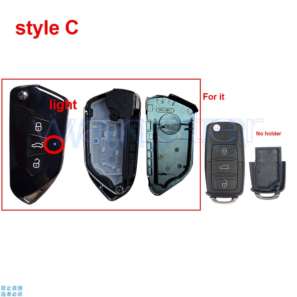 Upgrade Car Key Fob Case Shell Housing For Skoda Seat B5 Mk6 Caddy Tiguan Octavia For Volkswagen Jetta Golf Polo Passat Beetle