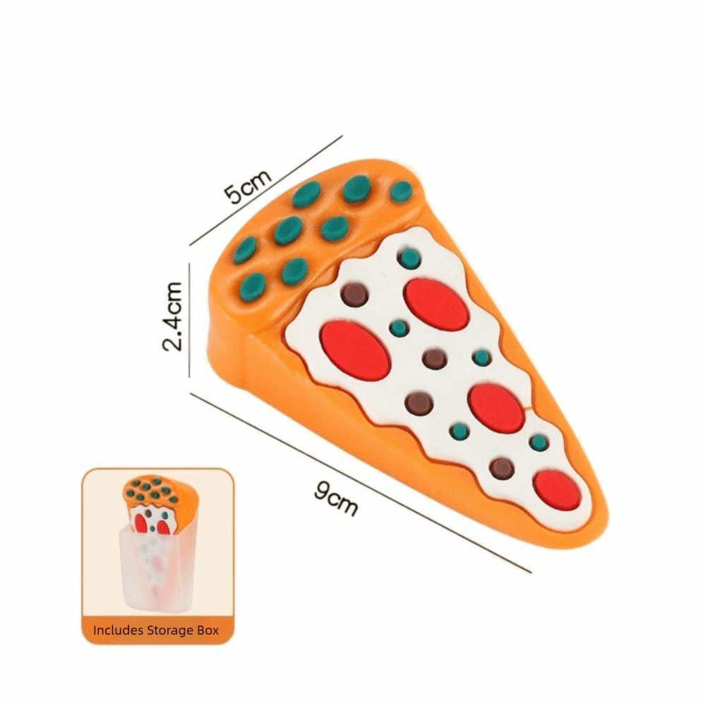 Silicone Silicone Door Stopper Shock Absorbent Reusable Anti-collision Stopper Anti-Slip Cartoon Pizza Design оранжевый