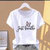 (Asian Size) Butterfly Cute 90s Short Sleeve T-shirts Print Fashion Female Casual Top T O-neck Graphic Tee Women's Clothing