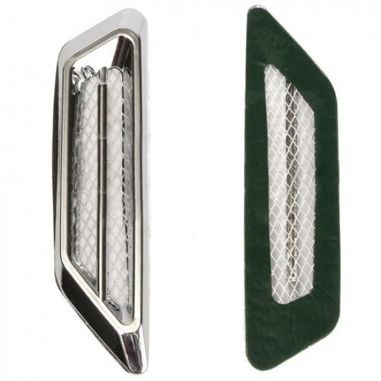 2x Chrome SUV Car Auto Air Flow Fender Side Vent Decoration Stickers Accessories