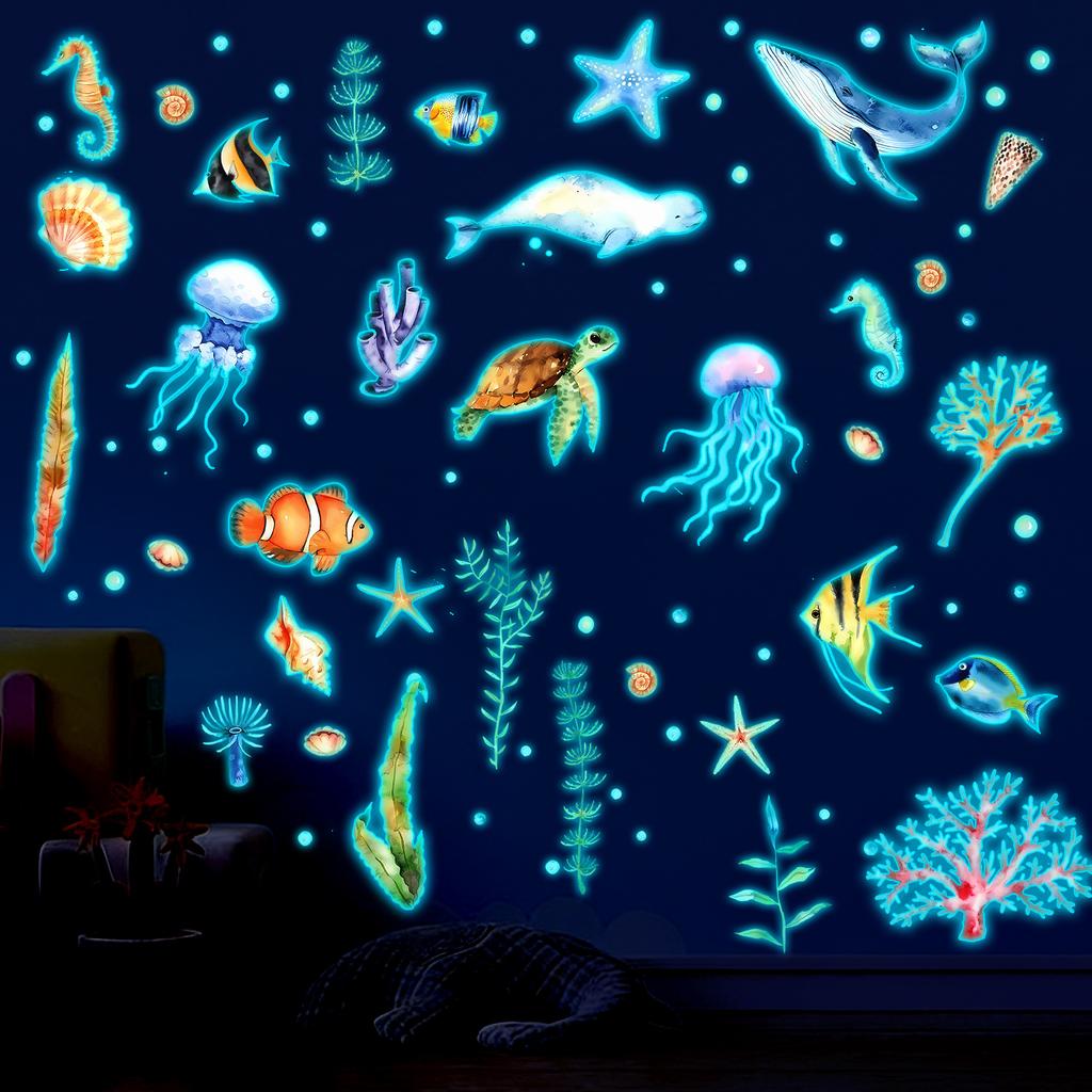 Underwater World Luminous Children's Room Bathroom Living Room Balcony Wall Decoration Stickers