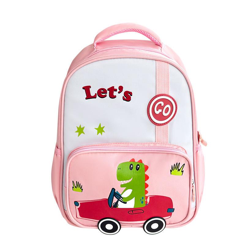Car By Dinosaur Backpack With Oxford Cloth Color Blocked Backpack School For