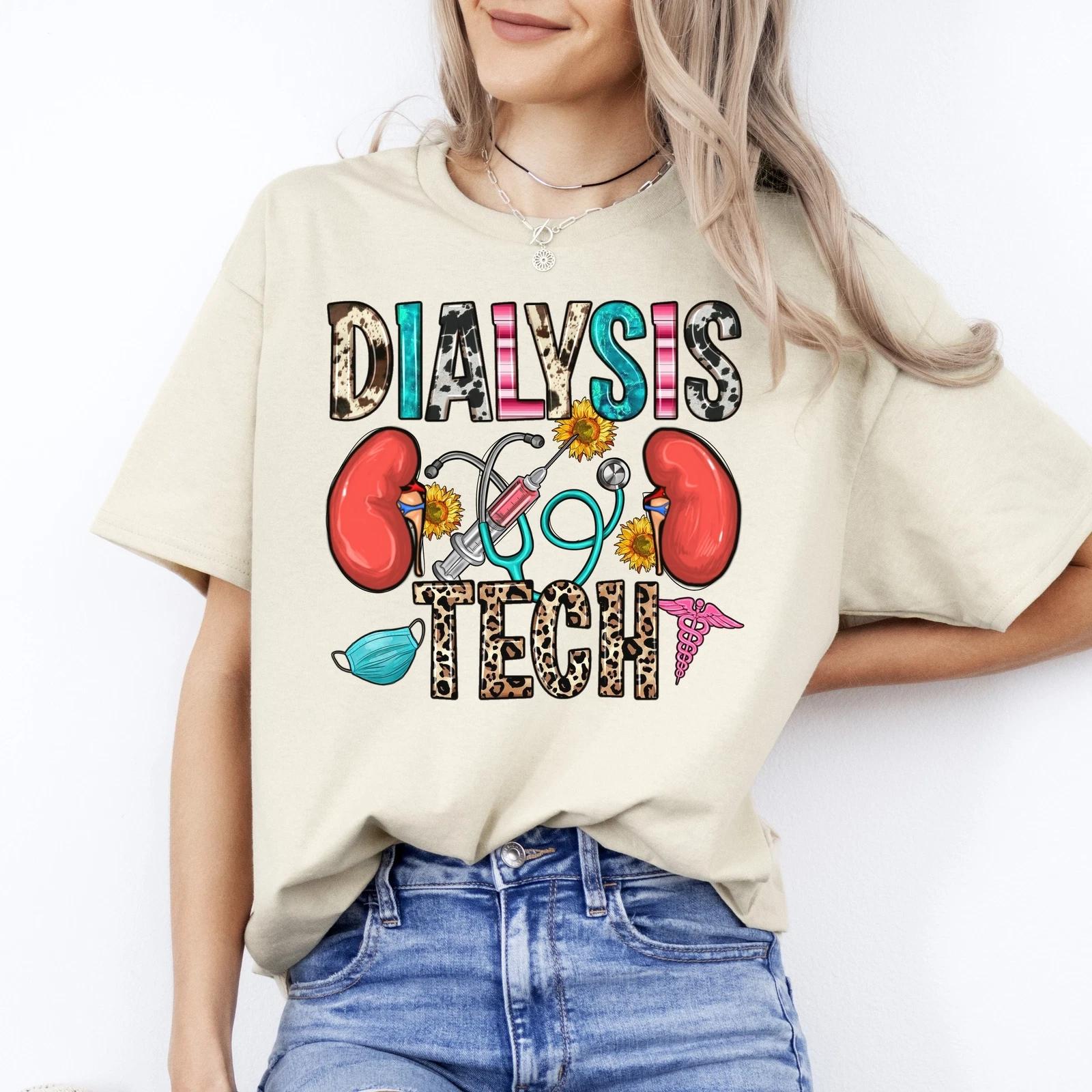 Dialysis tech T-Shirt gift Kidney Dialysis technician Unisex Tee Sand White Spor XL