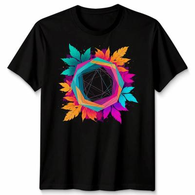 Geometrisches Abstraktes Blatt Herren T-Shirt Damen T-Shirt Grafik Unisex Stil