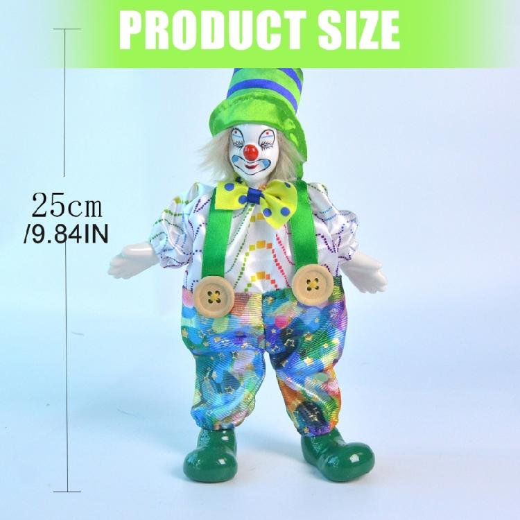 Ceramic Clown Doll Model Figure With Movable Wire Frame Body Halloween Christmas Tree Decoration for Collector