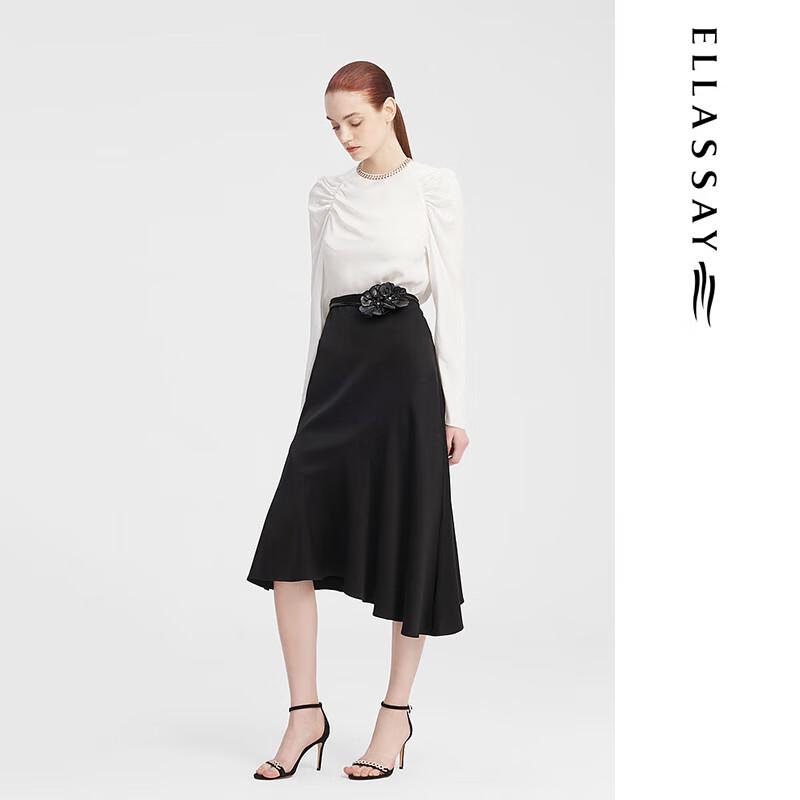 ELLASSAY Tri-Acetate Asymmetrical Fishtail Skirt M