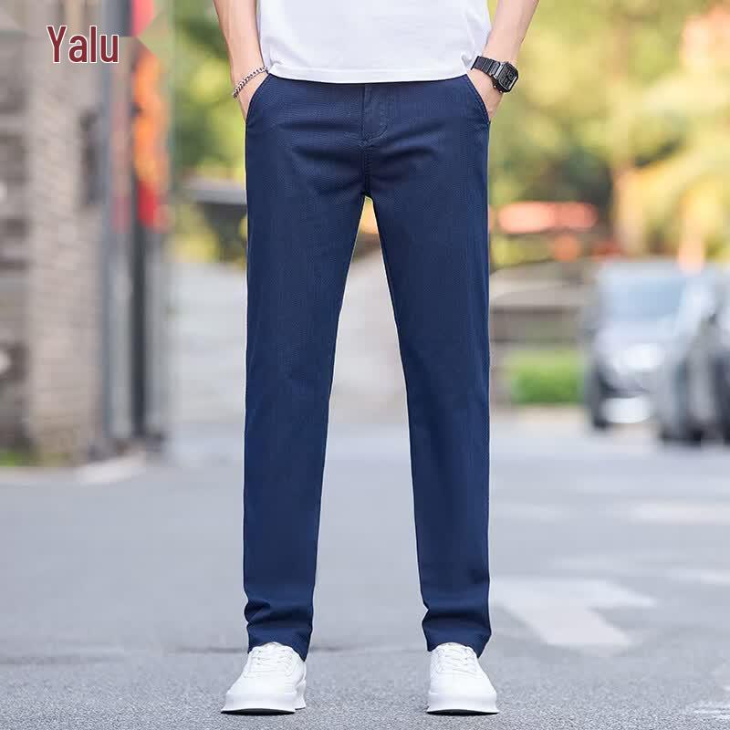 Yalu Men's Summer Straight Fit Casual Trousers