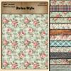 Floral & Plaid Journal Collage Stickers - 12 Sheets