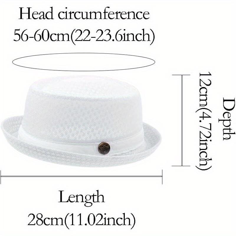 1 Stück Sommer Mesh Sonnenhut Herren Damen Atmungsaktiver Mesh Fedora Hut Jazz Kappe Panama Fedora Hüte Damenmode Herren Accessoires Panama Netzhut