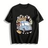 Fun American Street Hot Dog Food Truck Graphic Casual T-Shirt Pure Cotton T-shirt