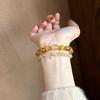 Ladies Stackable 2-Piece Bracelet Citrine / Yellow Tiger Eye Geometric Constellation Electroplated Fresh Travel Gift