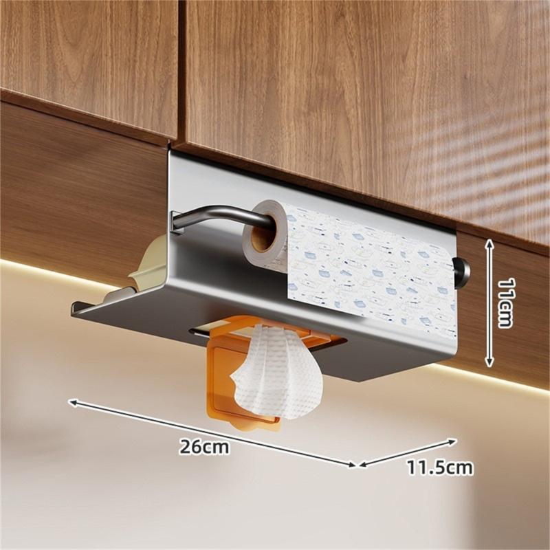 Rustproof Carbon Steel Kitchen Towel Rack With Strong Adhesive Backing Wall Mount Space Saving