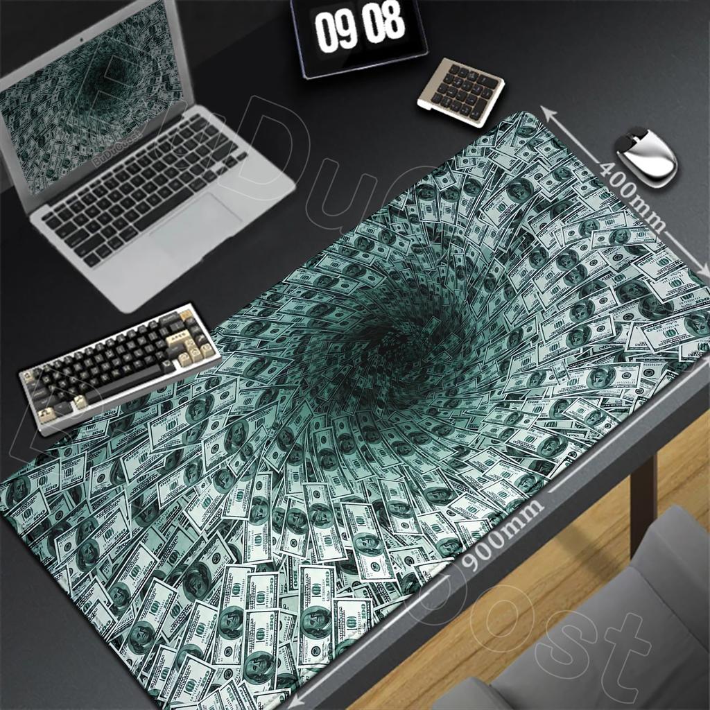 Gaming Laptop Dollar HD Printing Desk Mat Mouse Pad Pc Accessories Table Pads Deskmat Gamer Cabinet Non-slip Keyboard Mousepad