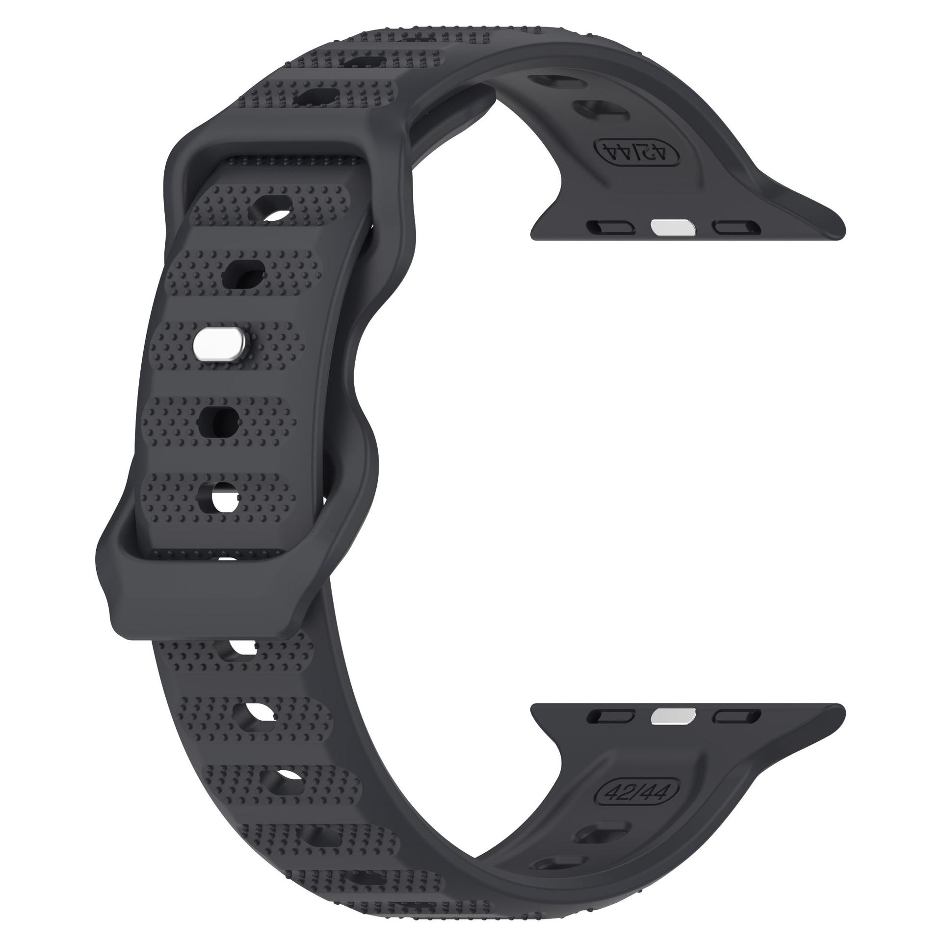 

KALEBOL Dots Silicone Strap for Apple Watch Series 10 Ultra 9 8 7 SE 6 5 4 3 2 1 46mm 49mm 45mm 44mm 42mm Reverse Buckle Watch Band Dark Grey