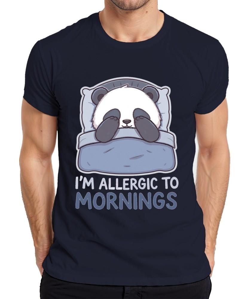 Im Allergic To Mornings Panda Sleeping Pillow Bed Lazy Cute Unisexs Tshirt S