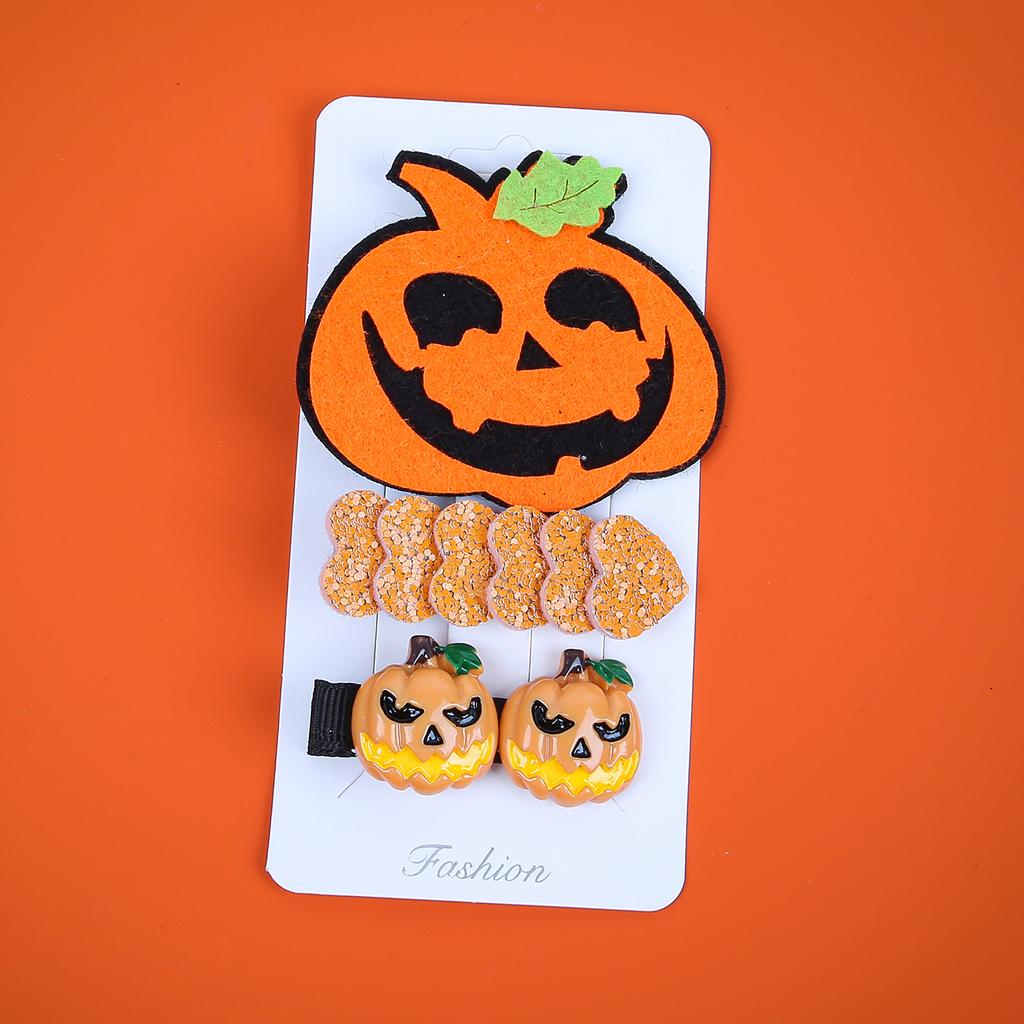 3PCS Halloween Hair Clips Pumpkin Devil Hairpins Girls Star Hairclips Festival Party Cosplay Heart Barrettes Kids Headwear