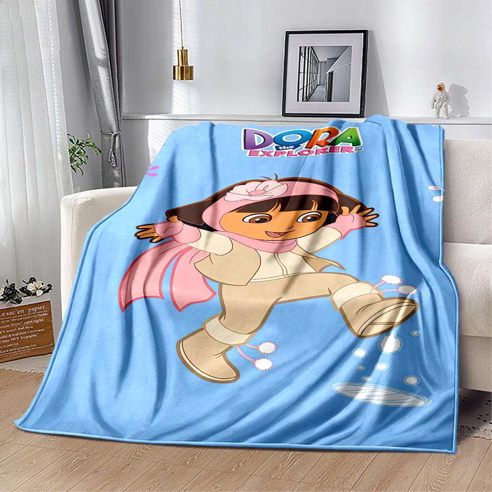 Dora Explorer Blanket Soft Warm Cozy Great for Office Picnics Livingroom All-Season Use Playful Design Ideal Gift For Birthday Valentine'S Day