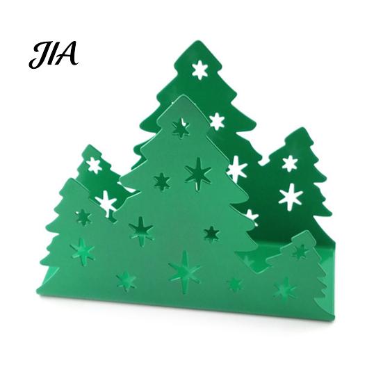 Holiday Dining Table Centerpiece Christmas Tree Napkin Holder, Stainless Steel Vertical Paper Towel Stand, Kitchen Accessories Decorative Dispenser