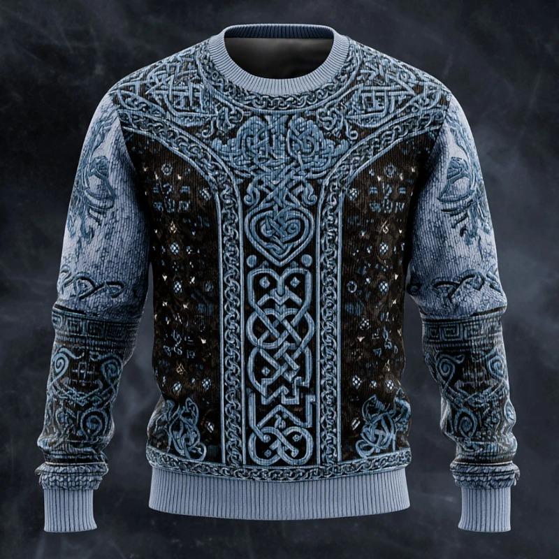 Men's Tree Of Life Pullover Sweater Jumper Knitwear Crewneck Retro Casual Vacation Daily 3D Print Long Sleeve Spring Fall Winter