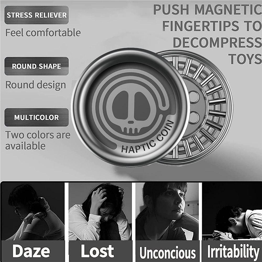 Sensory Toys Devil Milk Cap Tactile Coin Fidget Slider Desk Toy Magnetic Haptic Coins ADHD Autism