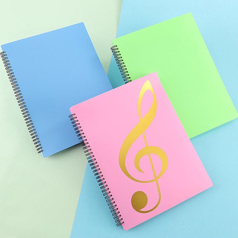 Flexible 20 Pages Piano Music Score Folder A4 Music Book Clip Sheet Note Folder Piano Paper Sheets Music Binder For Practice