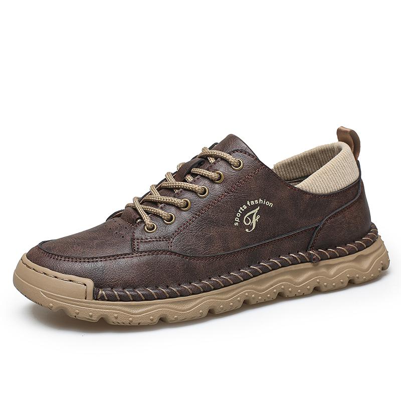 Fashion 2025 New Outdoor Versatile Lace Up Comfortable Sports Casual Leather Shoes Fashionable Men's Breathable Casual Leather Shoes