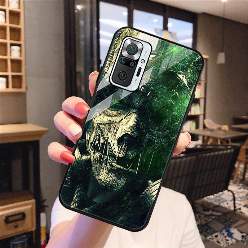 

Чехол из закаленного стекла для Xiaomi Redmi Note 10 Pro, чехол для Xiaomi Mi 10T Pro 11T Note10 11 11Pro 10S Lite, чехлы для телефонов со скелетом и черепом Redmi Note 10 4g