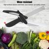 2 In 1 Stainless Steel Food Vegetable Cutter Knife Scissors Home Kitchen Accessory