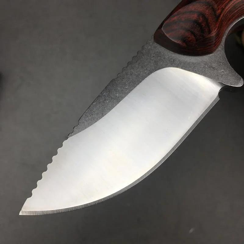 Hidden Canyon Hunter Fixed Blade Knife Drop Point Wood Handles with Leather Sheath EDC Outdoor Camping Household Knives