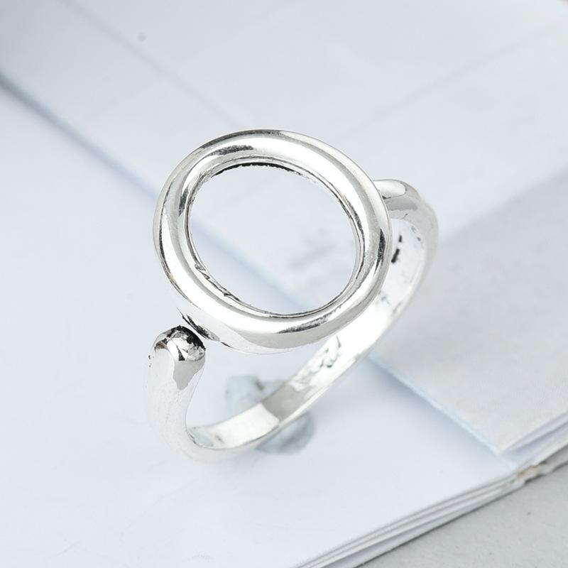 Fashion Personalized Index Finger Ring Niche Design Geometric Twist Open Ring Temperament Retro Couple Ring for Girlfriend Simple Geometric Ring