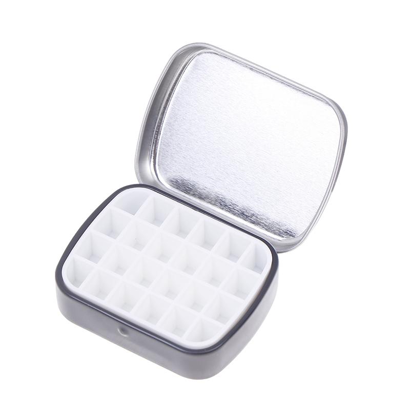 Portable Empty Watercolor Tin Box 24 Grids Mini Watercolor Paint Palette Travel Painting Paint Tray Art Supplies