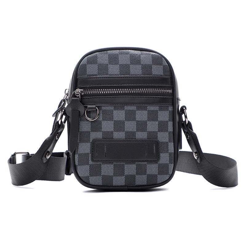 

Мужская сумка кроссбоди с ромбовидным узором, большая вместимость, несколько отделений, универсальная квадратная сумка через плечо чёрный