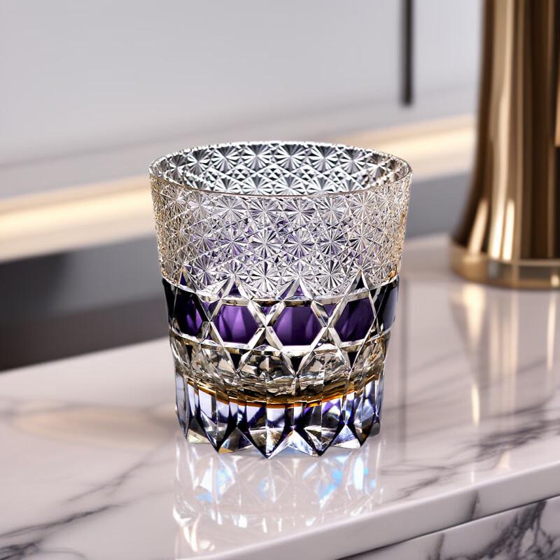 Edo Kiriko Hand-Carved Crystal Whiskey Glass