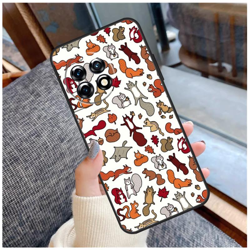 Cartoon Animal Squirrel Case For OnePlus 13R 13T 12R 10R 10T 15 13 12 11 10 9 Pro Nord 5 CE 2 3 4 Lite N20 N30 Coque