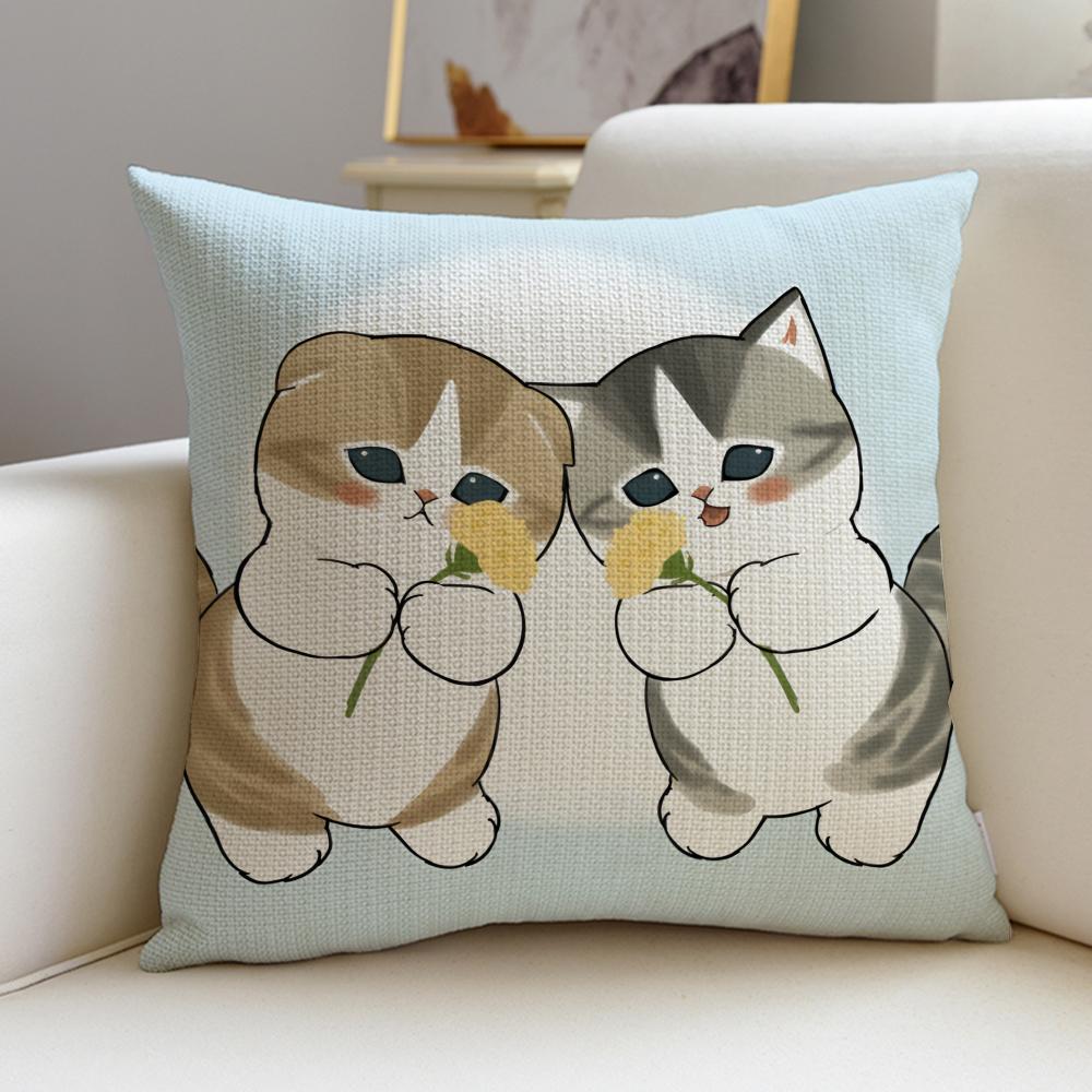 Fluffy MmofusandS Cushion Cover Breathable and skinfriendly linen pillowcase square removable and washable cushion