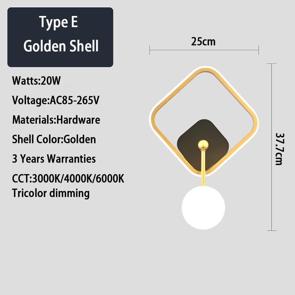Indoor LED Wall Lamp AC85-265V 5 Types Black Golden Shell Modern Simplicity Indoor Wall Lamps with High Brightness LED Lighting