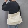 Canvas Zipper Crossbody Shoulder Bags Men's Bags  Sale 2026 High Quality Causal Solid  Sewing Thread Bolsa Transversal